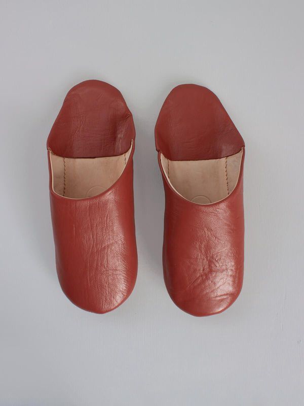 image of Moroccan Mens Babouche Slippers in Terracotta