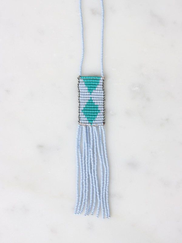 image of Melako Necklace in Light Blue andTurquoise