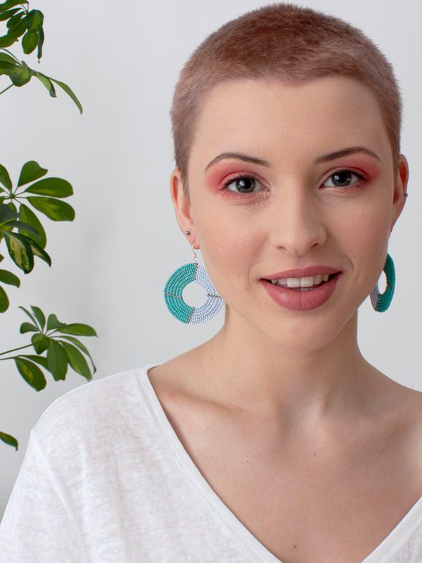 image of Ngare Earrings in Light Blue and Turquoise