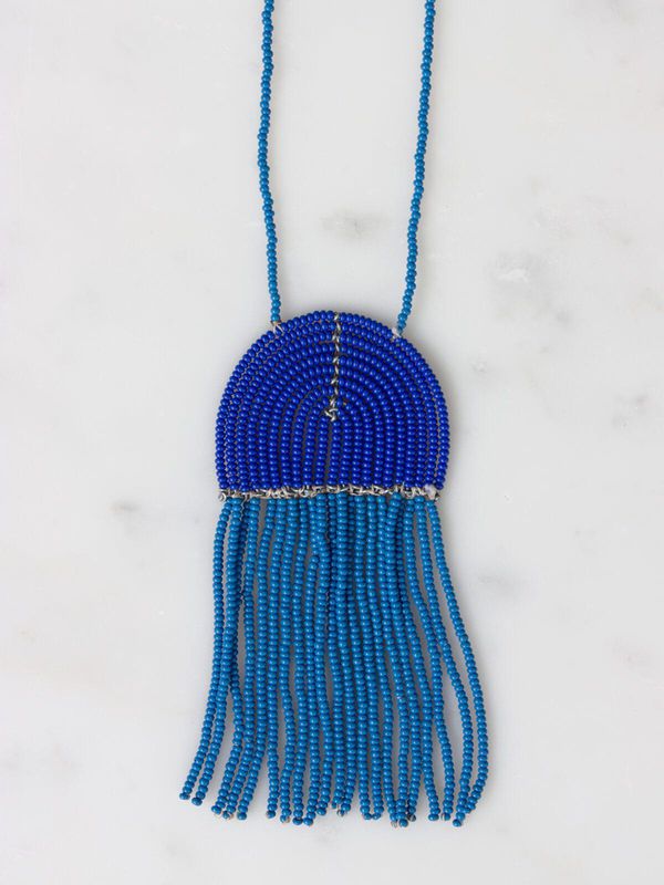 image of Naapu Necklace in Dusky Blue and Cobalt