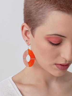 Ngare Earrings in Pink and Orange