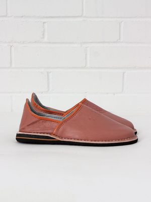 Moroccan Berber Babouche Slippers in Terracotta