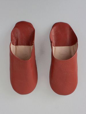 Moroccan Babouche Basic Slippers in Terracotta