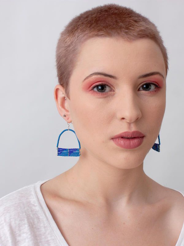 image of Sera Earrings in Light Blue and Turquoise