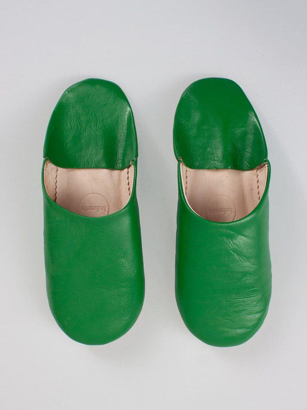 image of Moroccan Babouche Basic Slippers in Green