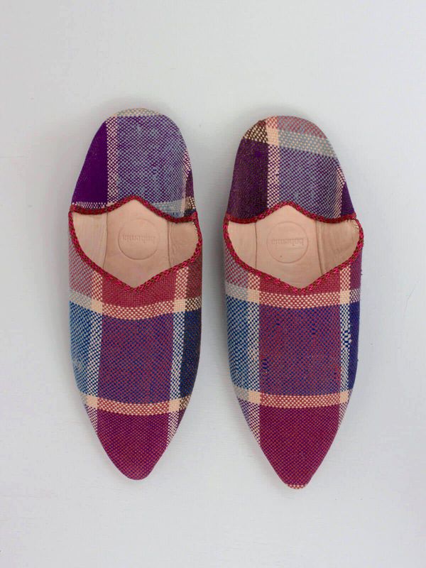 image of Moroccan Boujad Pointed Babouche Slippers in Purple Rain