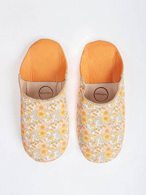Margot Babouche Slippers in Honey Floral