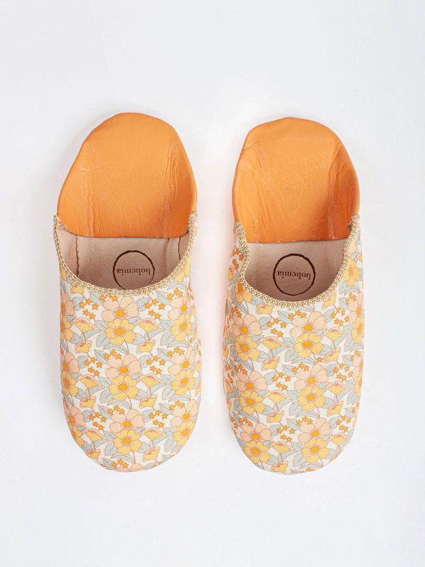 image of Margot Babouche Slippers in Honey Floral