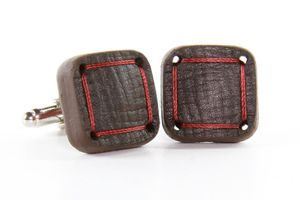 Torpedo Cufflinks Leather And Hose Brown