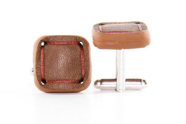image of Torpedo Cufflinks Leather And Hose Tan