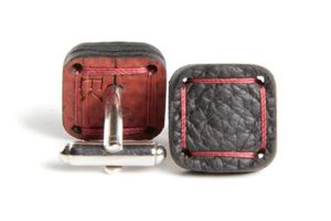Torpedo Cufflinks Leather And Hose Black
