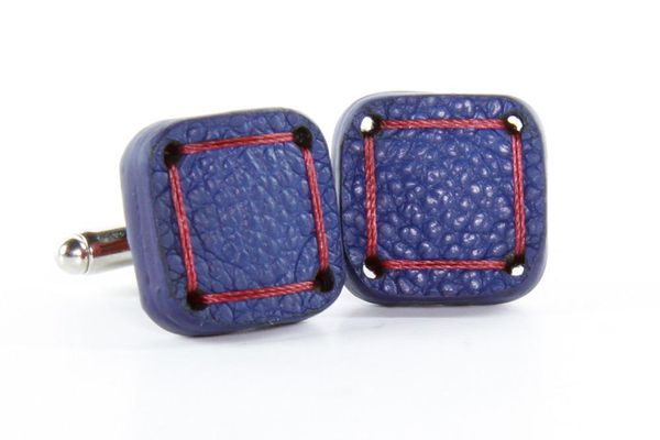 image of Torpedo Cufflinks Leather And Hose Blue