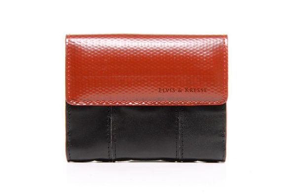 image of Fire and Hide Folding Purse in Black and Red