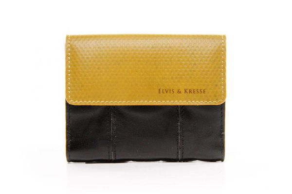 image of Fire and Hide Folding Purse in Black and Yellow