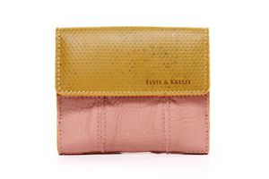 Fire and Hide Folding Purse in Dusty Pink and Yellow