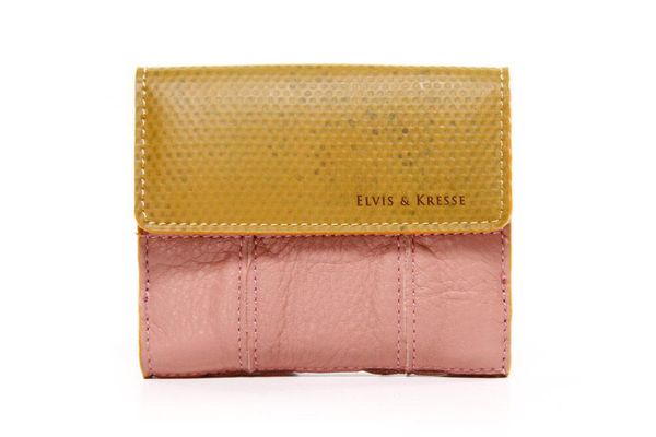 image of Fire and Hide Folding Purse in Dusty Pink and Yellow