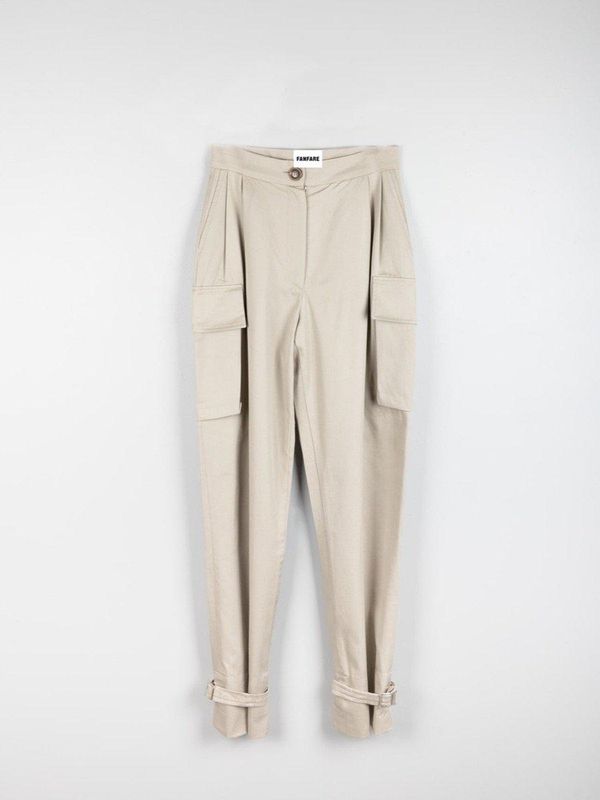 image of Organic Cotton Utility Cargo Pant in Beige