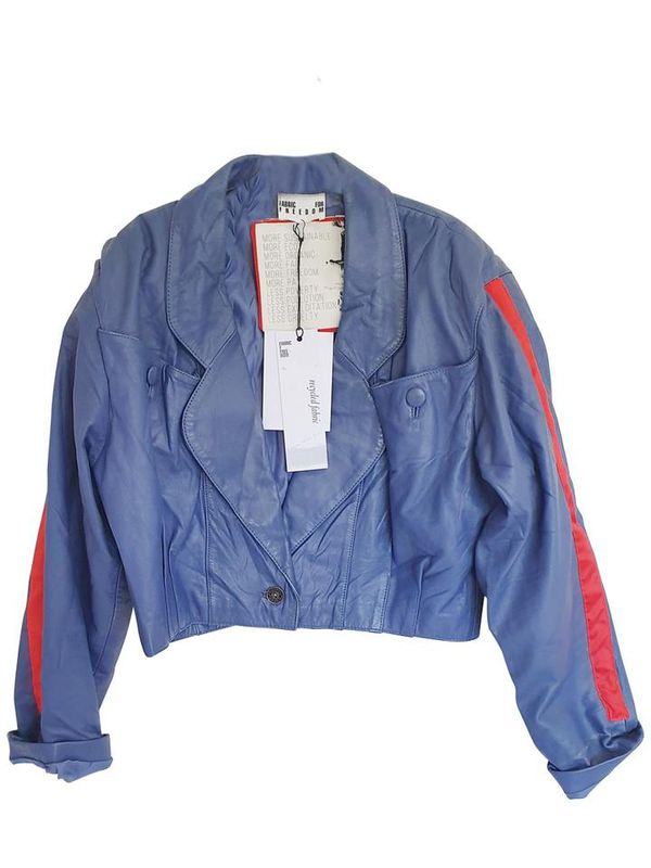 image of Upcycled Lilac Leather Biker Jacket