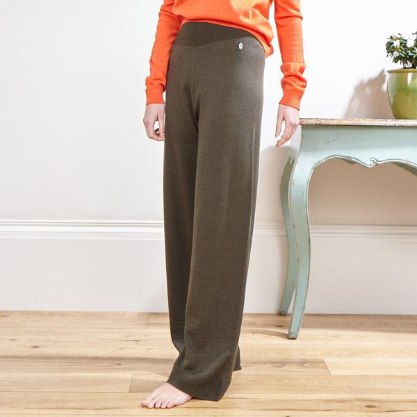 image of Lapworth Lounge Merino Wool Pants in Khaki