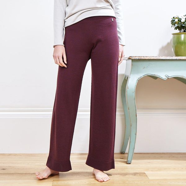 image of Lapworth Lounge Merino Wool Pants in Mulberry