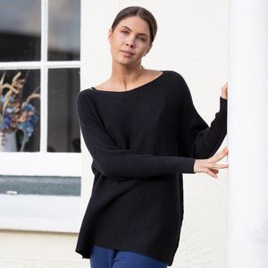 Ratley Merino Wool Rib Jumper in Charcoal