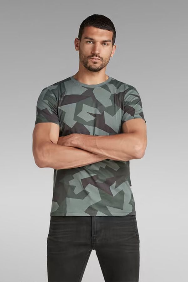 image of Camo Round Neck T-Shirt in Graphite