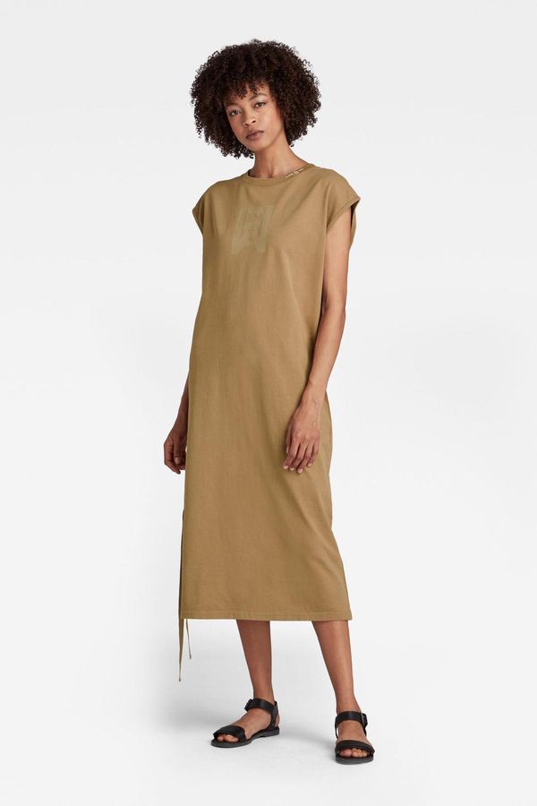 image of Raw Adjustable Tee Dress in Safari
