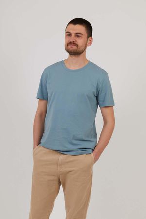 Attenborough Organic T-Shirt - Steel Blue