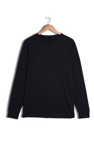 Men's Organic Cotton Long Sleeve T-Shirt in Black