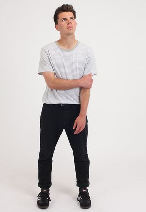 Men's Short Sleeve Organic Cotton T-Shirt in Grey Stripe