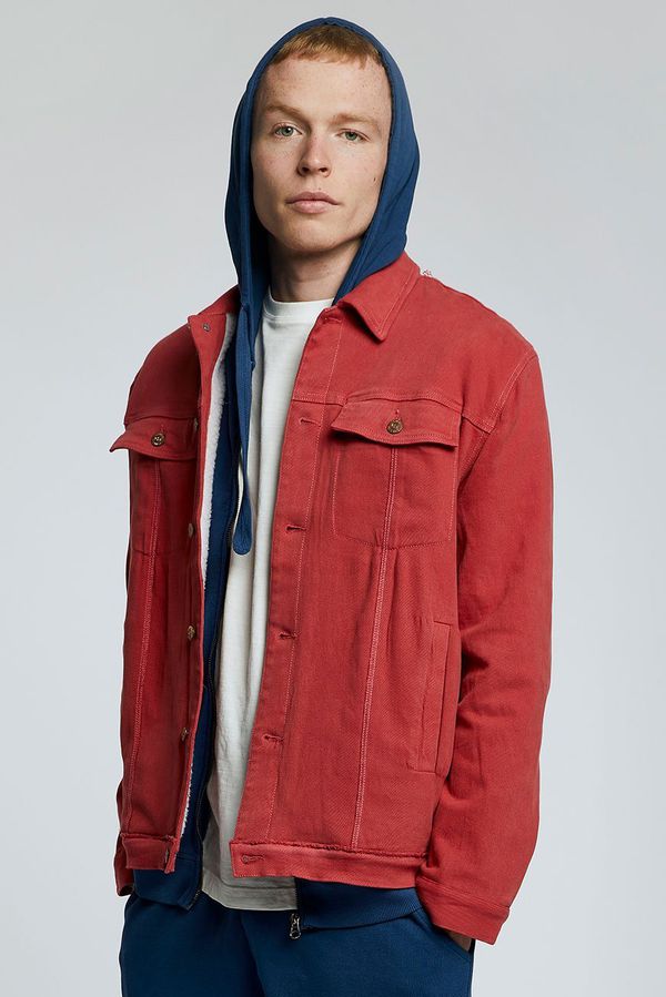 image of Evel Fleece Organic Cotton Jacket in Dusky Cedar