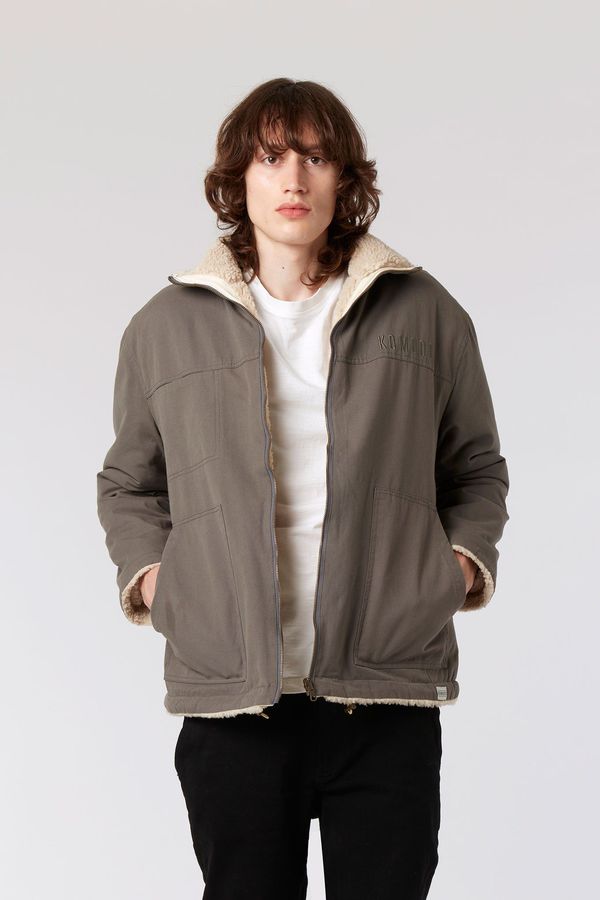 image of 360° Reversible Fleece Jacket in Grey