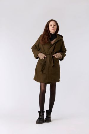 Kai-Shi Recycled PET Coat in Khaki