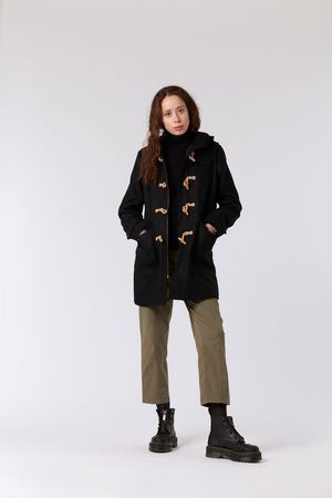 Paddy Recycled PET Duffle Coat in Coal