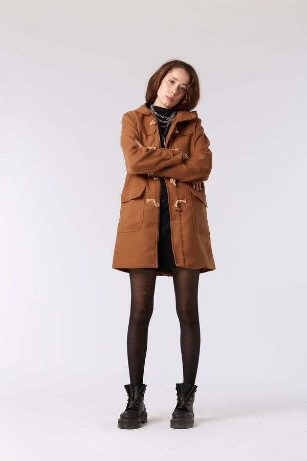 image of Paddy Recycled PET Duffle Coat in Tobacco