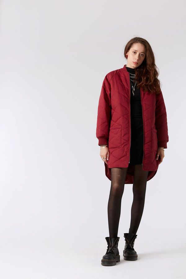 image of Sofia Organic Cotton Coat in Burgundy