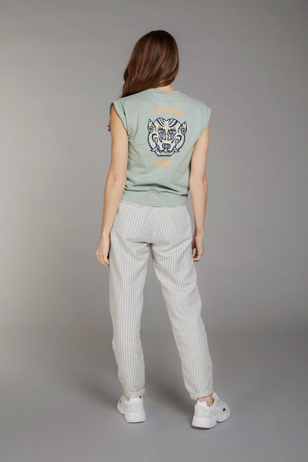 image of Mantra Tiger Organic Cotton Tee in Mineral Blue