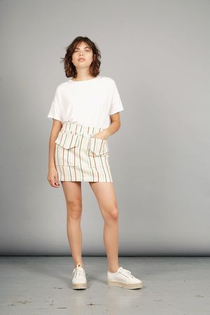 Cargo Organic Cotton Skirt in Stripes Print