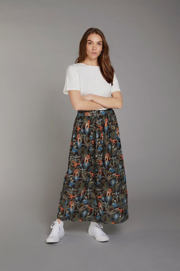 image of Parklife Rayon Maxi Skirt in Sos Print