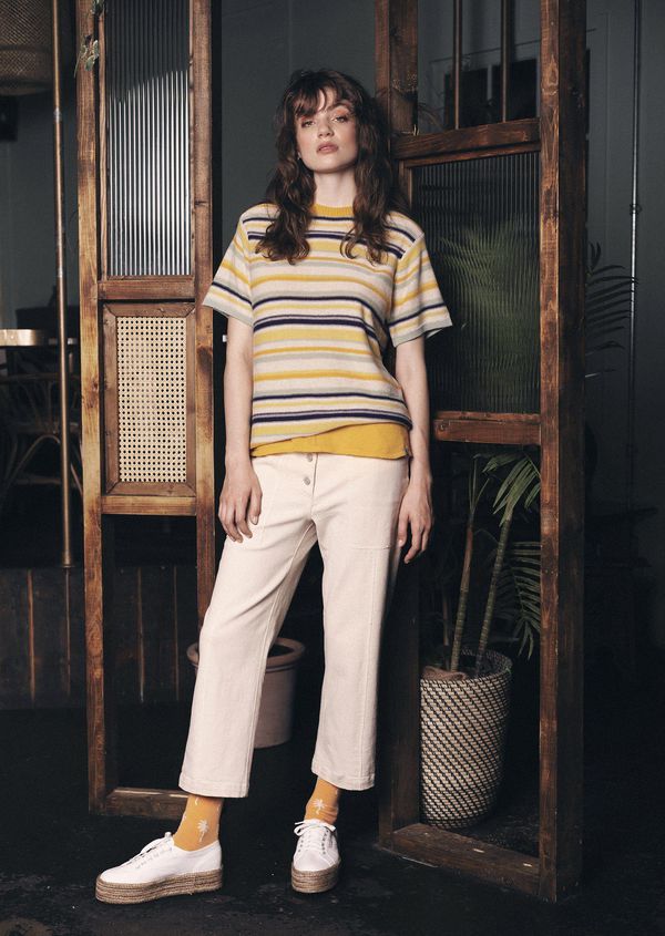 image of Carli Organic Linen Top Stripes