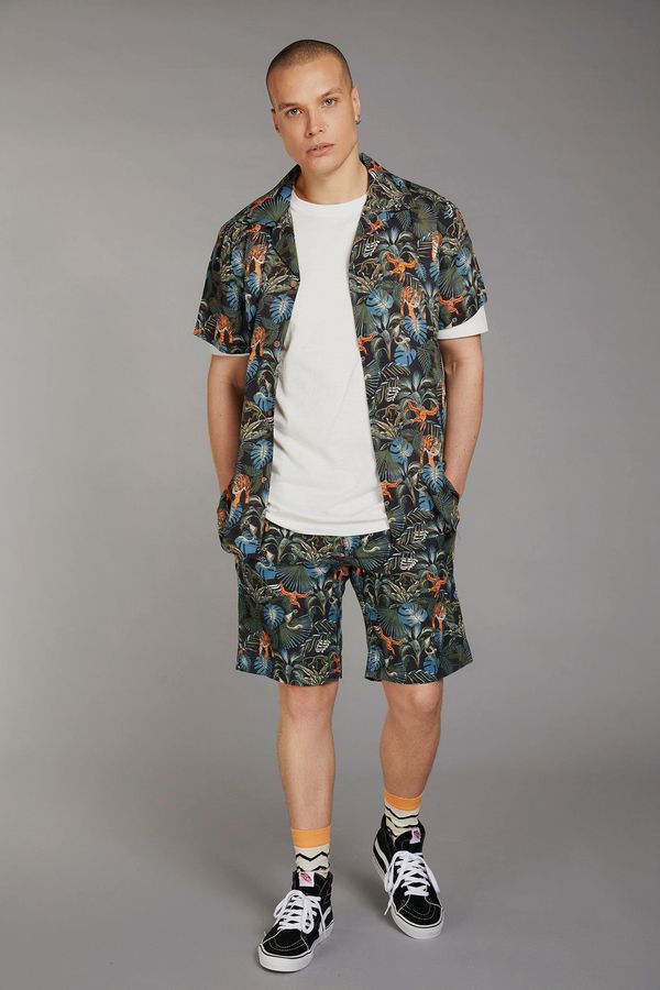 image of Bobby Organic Linen Pleat Short in Sos Print