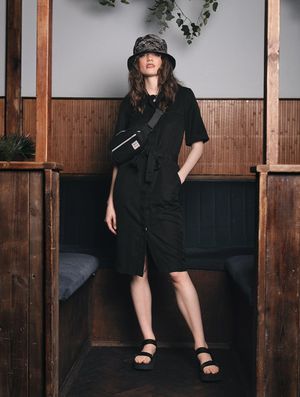 Blimey Tencel Linen Unisex Bumbag in Black