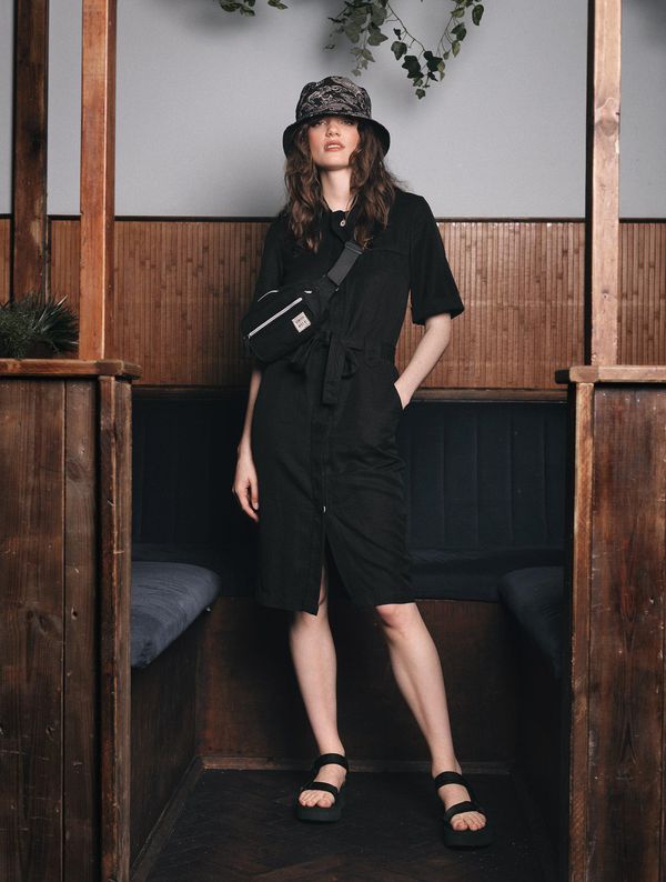 image of Blimey Tencel Linen Unisex Bumbag in Black