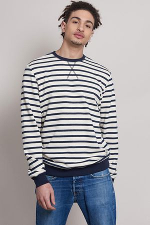 Amsterdam Organic Cotton Crew in Light Stripe