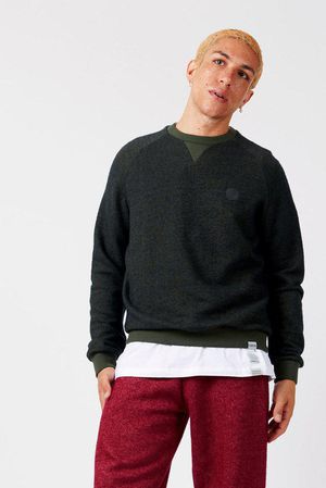 Anton  Organic Cotton Melange Crew in Green