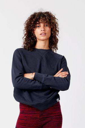 Anton Organic Cotton Melange Crew in Coal