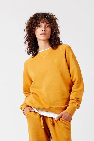Anton Organic Cotton Melange Crew in Mustard