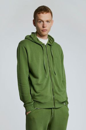 Apollo Organic Cotton Zip Hoodie in Olive