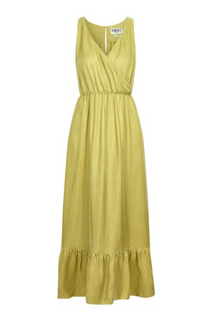 Whirlygig Cupro Dress in Green