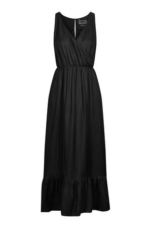 Whirlygig Cupro Dress in Black